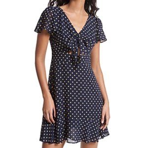 Michael Kors Astor Dotted Bow Front Cutout Dress. NWT!
